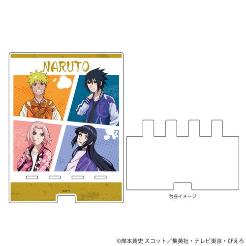 「NARUTO & BORUTO」Big Character Stand Naruto & Sasuke & Sakura & Hinata Sukajan Ver. [Original Illustration]