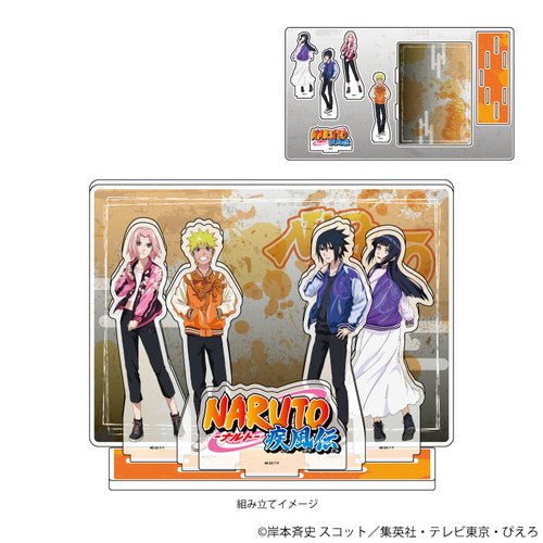 「NARUTO & BORUTO」Premium Acrylic Figure Plate 01/Naruto & Sasuke & Sakura & Hinata Sukajan Ver. [Original Illustration]