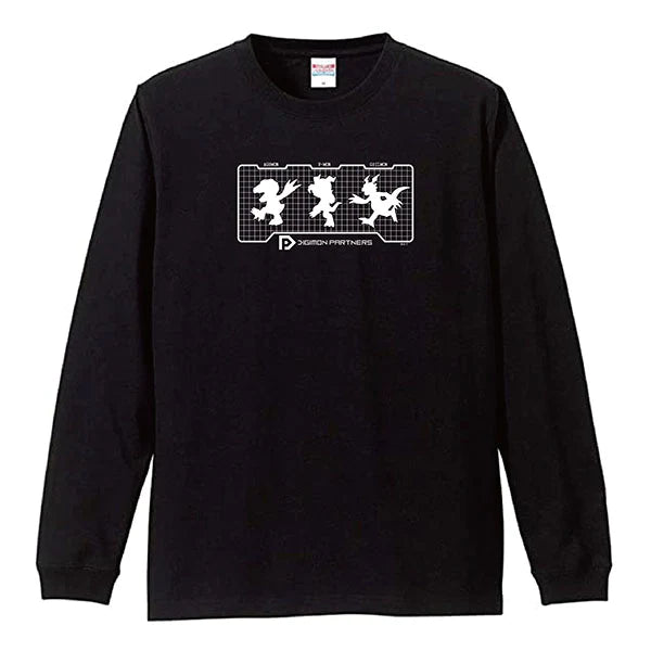 「Digimon Partners」Black Long Sleeve T-Shirt